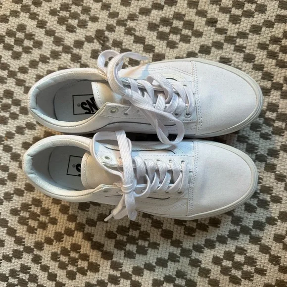 Vans White Platform Sneakers with Chunky Sole - Picture 2 of 4